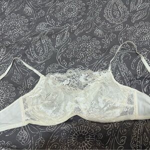 Soma Cream Lace Bralette with Sheer Floral Lace